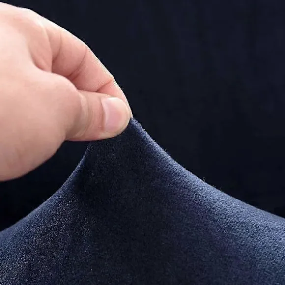 Tykke sofabetræk 1/2/3/4 personers ensfarvet sofabetræk fløjl let pasform elastisk stof stretch sofabetræk (blå, 2 personers 145-185cm), HANBING