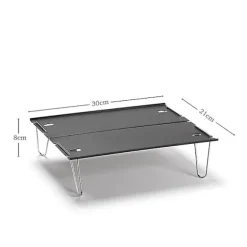 Udendørs Campingbord i Aluminium, Bærbar Mini Grillbord, Kaffebord, Super Let Campingbord