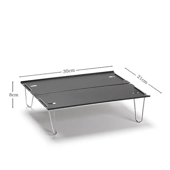 Udendørs Campingbord i Aluminium, Bærbar Mini Grillbord, Kaffebord, Super Let Campingbord
