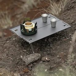 Udendørs Campingbord i Aluminium, Bærbar Mini Grillbord, Kaffebord, Super Let Campingbord