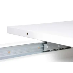 Udtrækkeligt bord til 6-8 personer - Rektangulært - Melaminbelagt spånplade - Mantova - Hvid og aluminium - L 160- 200 x D90 x H75cm Vit