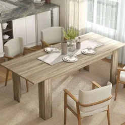Udtrækkeligt spisebord, 180-260 cm, sæder 6-10, træ