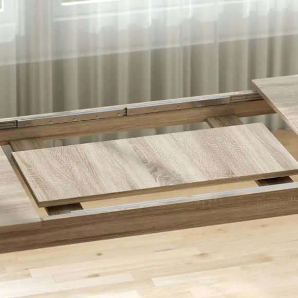 Udtrækkeligt spisebord, 180-260 cm, sæder 6-10, træ