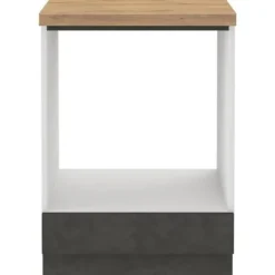 Underdel til indbygningsovn med bordplade - Matgrå - L 60 x D 51,6 x H 85 cm - LASSEN Matt grå