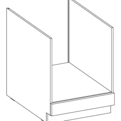 Underdel til indbygningsovn med bordplade - Matgrå - L 60 x D 51,6 x H 85 cm - LASSEN Matt grå