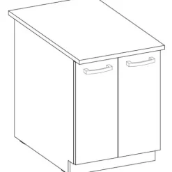 Underskab med 2 hængslede døre - Matgrå - L 60 x D 51,6 x H 85 cm - LASSEN Matt grå