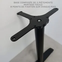 Understel til rektangulært bord, sort Bazila model Svart
