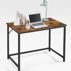 Vasagle computer skrivebord, skrivebord, lille kontorbord, 50 x 100 x 75 cm, brun og sort