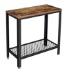 Vasagle industrielt sidebord, endebord, sengebord med netthylde, rustik brun