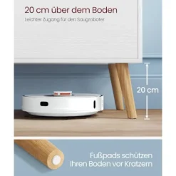VASAGLE TV-skab, Lowboard TV-skab til TV op til 55 tommer 120 cm lang, hvid