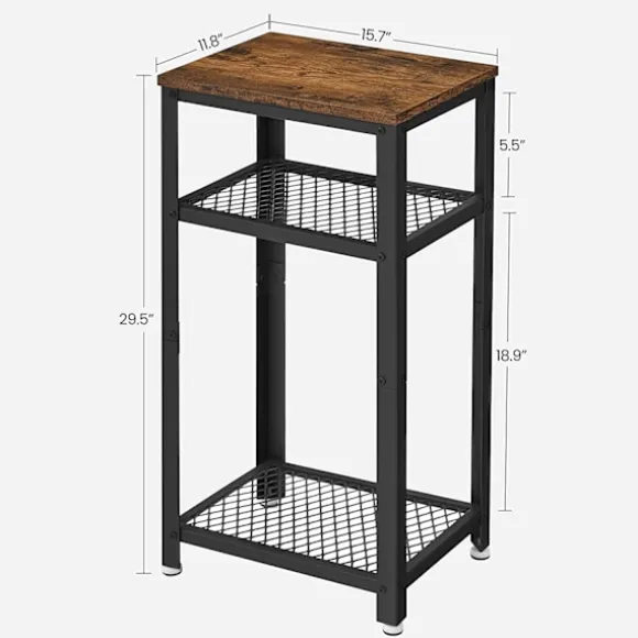 Vasagle vintage sidebord, sidebord med 2 mesh enkel montering