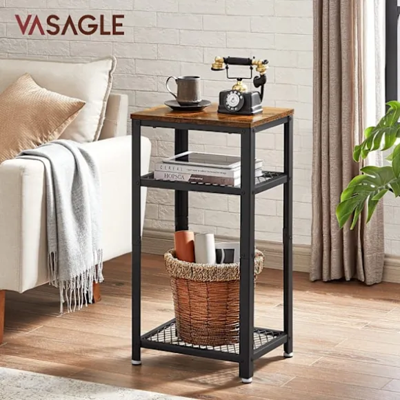 Vasagle vintage sidebord, sidebord med 2 mesh enkel montering