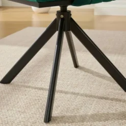 Velour lænestol sæt med 2 med 180° drejefunktion - kraftig ramme, ergonomisk, fløjlsblød Emerald