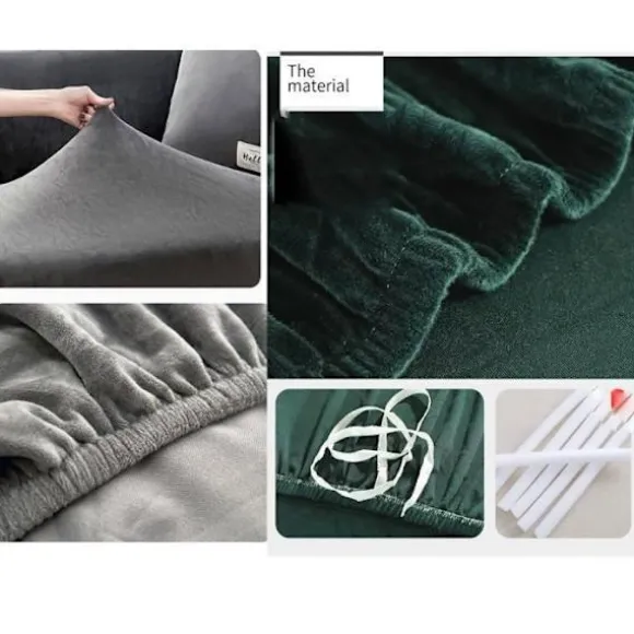 Velour Sofabetræk, Blødt Velour Plys Sofabetræk til Sofa, L Type 2+3 Sæder, Beige