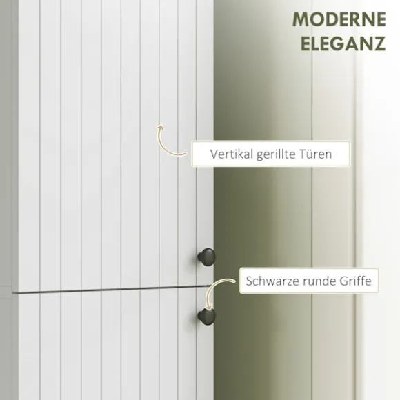 Væghængt Badeværelsesskab, Hvid MDF, 161 cm
