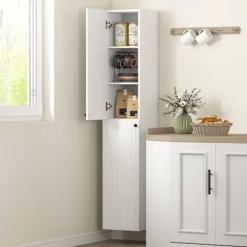 Væghængt Badeværelsesskab, Hvid MDF, 161 cm