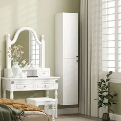 Væghængt Badeværelsesskab, Hvid MDF, 161 cm