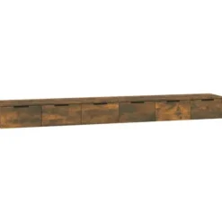 Væghængt skab - 2 dele - Røget eg - 102 x 30 x 20 cm - Ingeniørtræ rökt ek