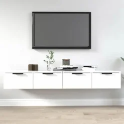 Væghængt skab - Eksklusivt hjem - 2 stk - Hvid - 68x30x20 cm Vit