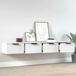 Væghængt skab - Eksklusivt hjem - 2 stk - Hvid - 68x30x20 cm Vit