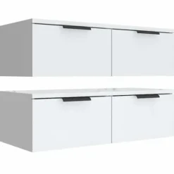 Væghængt skab - Eksklusivt hjem - 2 stk - Hvid - 68x30x20 cm Vit
