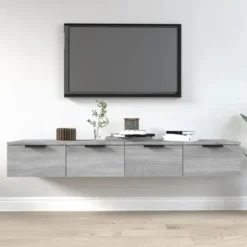 Væghængt skab - Eksklusivt hjem - Sonoma grå - 68x30x20 cm - Ingeniørtræ sonoma grå