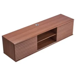 Væghængt TV-Møbel - DUOKU - 152 cm - Multimedie Console - 2 Niveauer - Valnød Valnöt