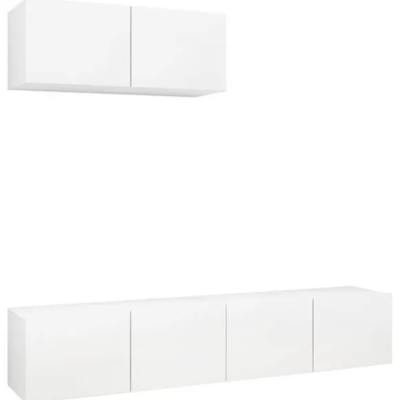 Væghængt TV-møbel - Eksklusivt hjem - Mat hvid - Ingeniørtræ - 80 x 30 x 30 cm Matt vit