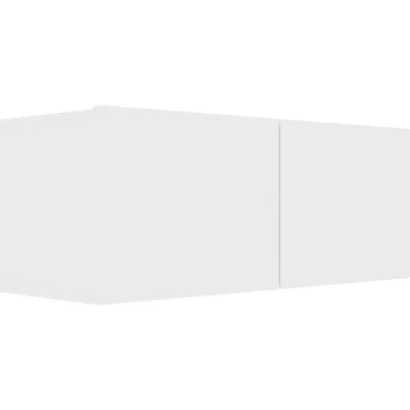 Væghængt TV-møbel - Eksklusivt hjem - Mat hvid - Ingeniørtræ - 80 x 30 x 30 cm Matt vit