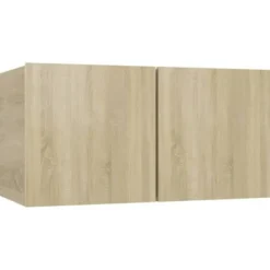 Væghængt TV-møbel - Eksklusivt Hus - Sæt af 4 - Sonoma Eg - 60 x 30 x 30 cm sonoma ek