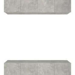 Væghængt TV-møbel - Maison Exclusive - Sæt af 4 - Beton grå - Ingeniørtræ 80x30x30 cm Betonggrå