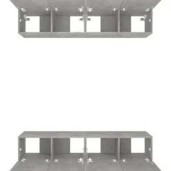 Væghængt TV-møbel - Maison Exclusive - Sæt af 4 - Beton grå - Ingeniørtræ 80x30x30 cm Betonggrå
