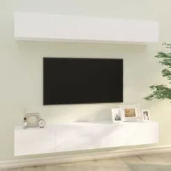 Væghængt TV-møbel - Maison Exclusive - Hvid - Ingeniørtræ - 100x30x30 cm (sæt af 4) Vit