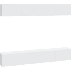 Væghængt TV-møbel - Maison Exclusive - Hvid - Ingeniørtræ - 100x30x30 cm (sæt af 4) Vit