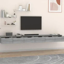 Væghængte skabe - Eksklusivt hjem - Sonoma grå - 102x30x20 cm - Fugtbestandigt ingeniørtræ sonoma grå