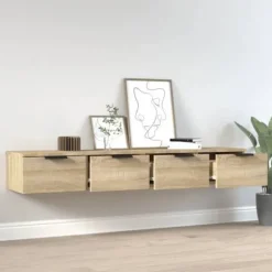 Væghængte skabe - Eksklusivt hjem - Sonoma eg - Fugtbestandigt ingeniørtræ - 68x30x20 cm (sæt af 2) Sonoma ek