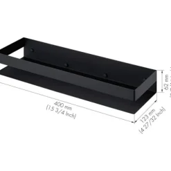Væghylder 40CM Moderne Badeværelse Brusehylder SUS304 Rustfrit Stål Mat Sort-FF-