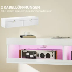 Vægmonteret TV-bord med RGB LED til 55-60 tommer TV