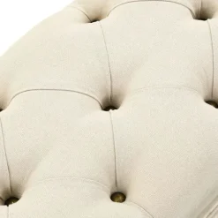 vidaXL Opbevaringsbænk 110 cm cremefarvet massivt grantræ og stof Creme 15000