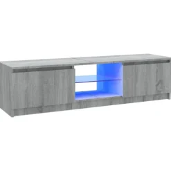 vidaXL TV-bord med LED-belysning Sonoma Grå 120x30x36 cm