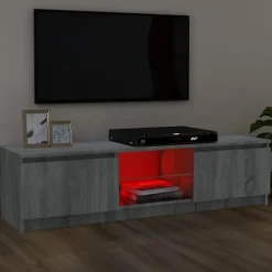 vidaXL TV-bord med LED-belysning Sonoma Grå 120x30x36 cm