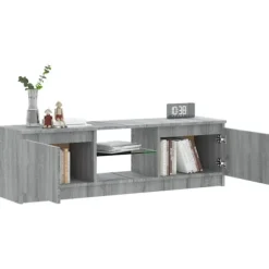 vidaXL TV-bord med LED-belysning Sonoma Grå 120x30x36 cm