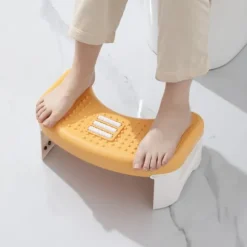 Vikbar toiletstol, hukende afføringspall, potteskammel, white