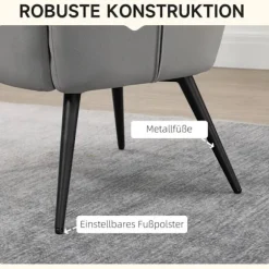 Vingestol med skammel, lænestol, afslapningsstol, polstret stol med fløjlslook, tv-stol, spisestuestol op til 120 kg, lysegrå