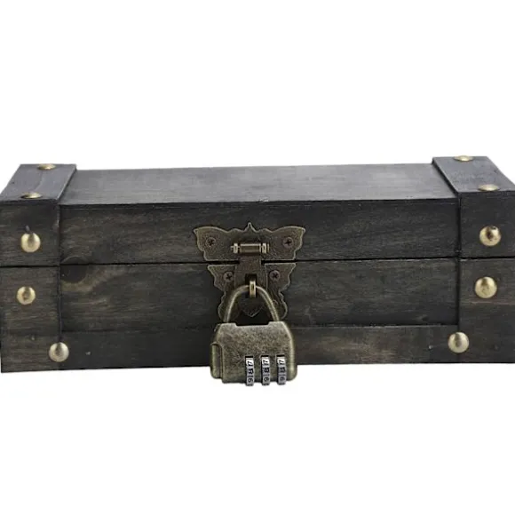 Vintage Opbevaringsboks Antik Stil Smykker Ornamenter Organizer Retro Skattekiste (6702ADH Grå Foldelås)