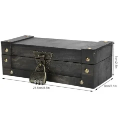 Vintage Opbevaringsboks Antik Stil Smykker Ornamenter Organizer Retro Skattekiste (6702ADH Grå Foldelås)