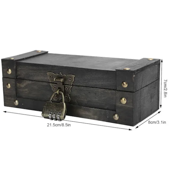Vintage Opbevaringsboks Antik Stil Smykker Ornamenter Organizer Retro Skattekiste (6702ADH Grå Foldelås)