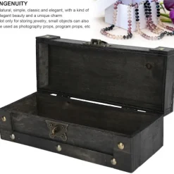 Vintage Opbevaringsboks Antik Stil Smykker Ornamenter Organizer Retro Skattekiste (6702ADH Grå Foldelås)