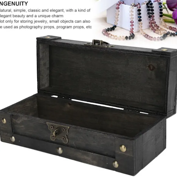 Vintage Opbevaringsboks Antik Stil Smykker Ornamenter Organizer Retro Skattekiste (6702ADH Grå Foldelås)