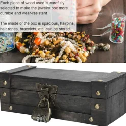 Vintage Opbevaringsboks Antik Stil Smykker Ornamenter Organizer Retro Skattekiste (6702ADH Grå Foldelås)